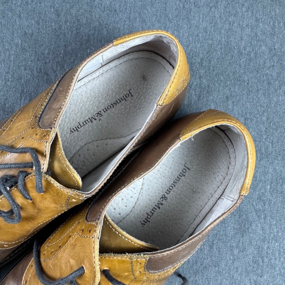 Johnston & Murphy Mens Dress Shoes Size 8.5M Leather Brown Oxfords - Picture 4 of 9